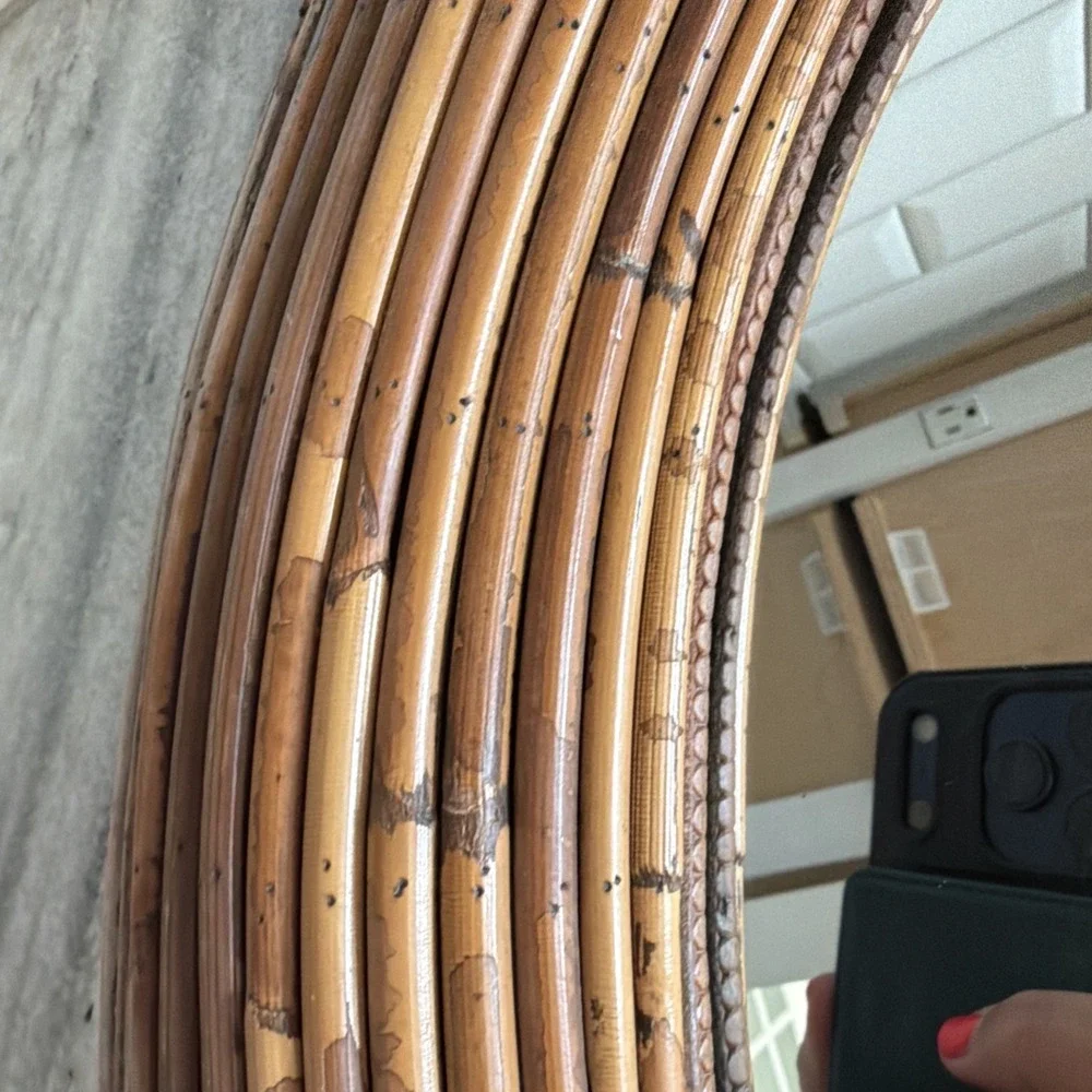 Stunning Rare Vintage Bamboo/pencil Reed Mirror GW997